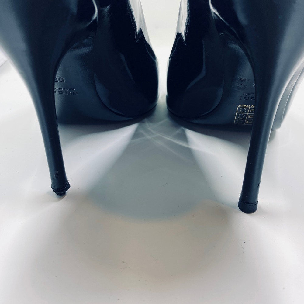 Gucci Black Patent Leather Pointed Toe Stiletto Pumps Heels 212902 Size 8B - Picture 6 of 8